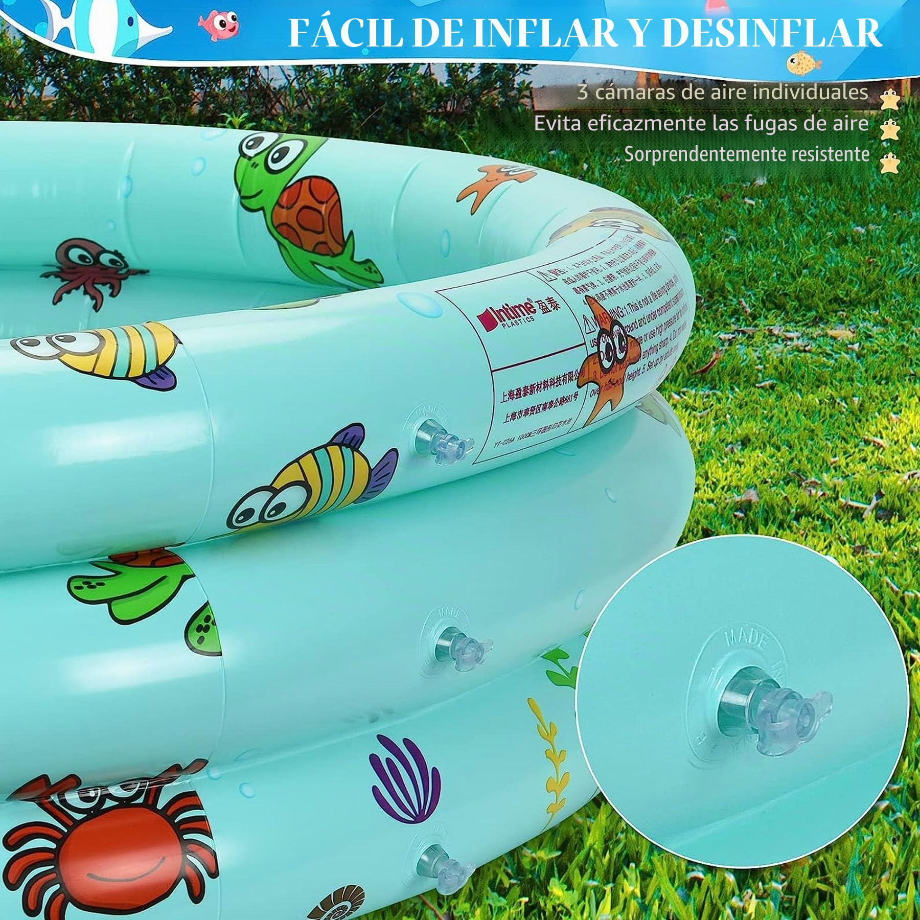 Piscina Hinchable,Piscina Hinchable para Bebés,Piscina Inflable Infantil,Piscina Infantil,Piscina Inflable Niños,3 Aros Piscinas Hinchable,Piscina Hinchable Redonda,Piscina de Agua para Niños