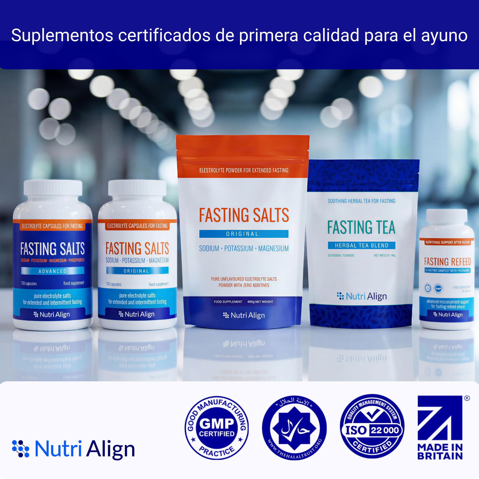 Nutri-Align Electrolitos de Sales de Ayuno Avanzado 120 Cápsulas | Electrolitos de Fósforo, Sodio, Potasio y Magnesio | Electrolitos y Minerales para Deporte | Sin Azúcar ni Relleno | Hecho en el RU