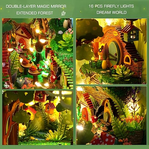 Miniatura 6 de SPILAY Kit de montaje de rincón de libros en miniatura para casa de muñecas rompecabezas de madera 3D con luz kit de creatividad para adultos amigos