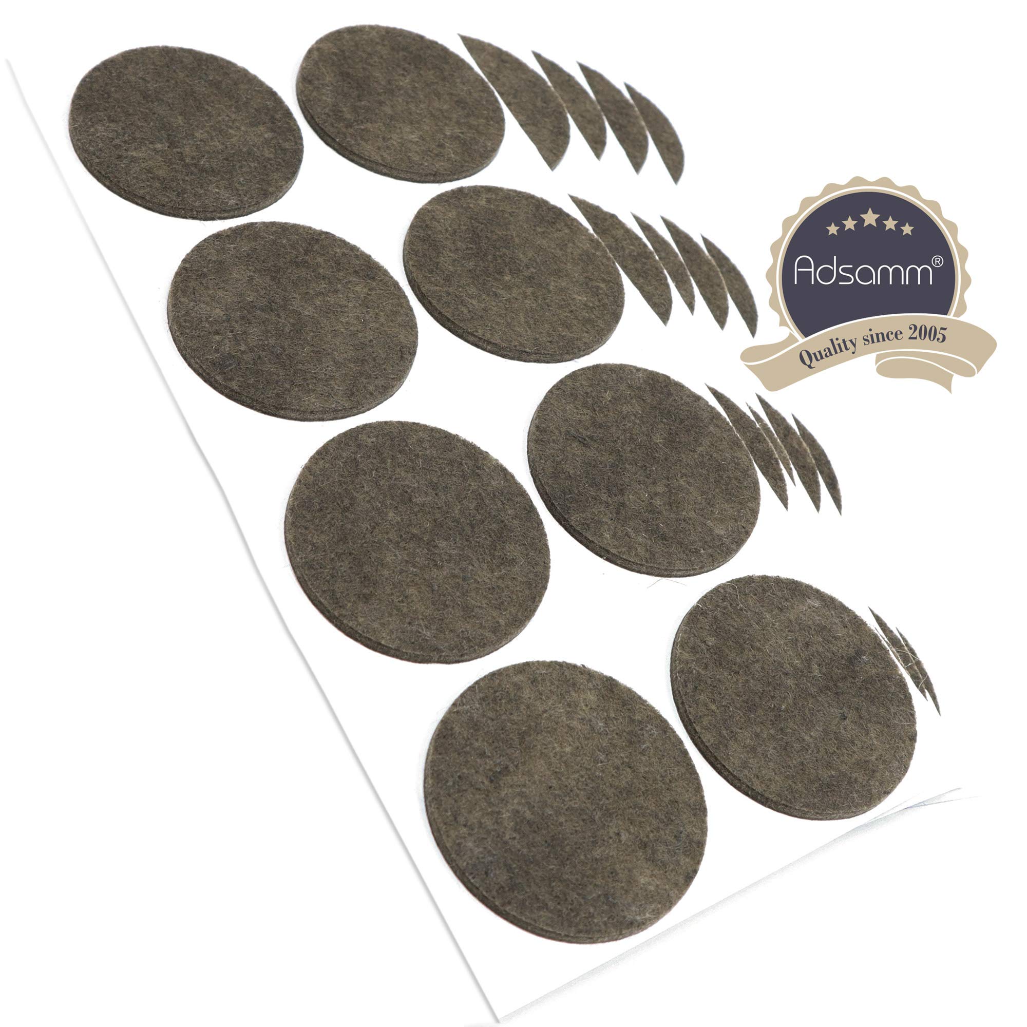 Adsamm FP-35-SA-BR-50-8-5 FP-35-SA-BR-50-8 40 x Felt Pads Diameter 50 mm Brown - Image 2