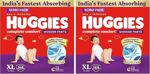 Huggies Complete Comfort Wonder Pants | Pant Style Baby Diapers Extra Large Size (XL), 168 Count | India's Fastest Absorbi... - Buying Guide