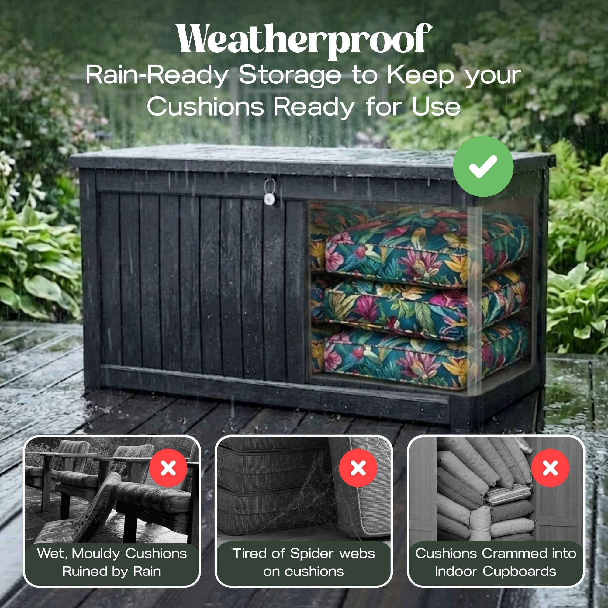 Olsen & Smith 870L XXL Recycled Lockable Outdoor Garden Storage Box & Bench Seat - Image 3