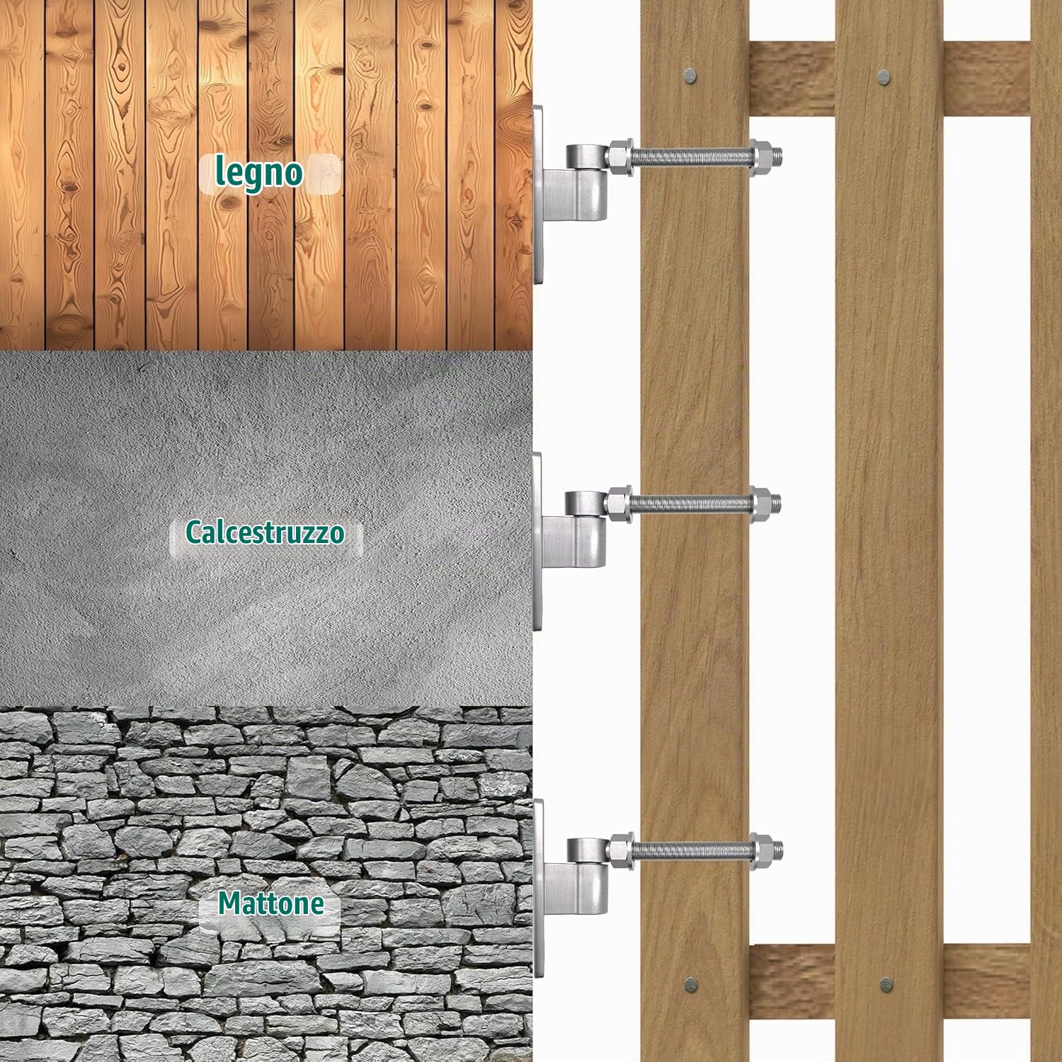 Cerniere per Cancello, Confezione da 4 Cerniere per Porte, Cerniere Pesanti per Cancelli in Acciaio Inossidabile, per Cancello da Fattoria/Cancello da Giardino/Recinzione in Legno, 150mm