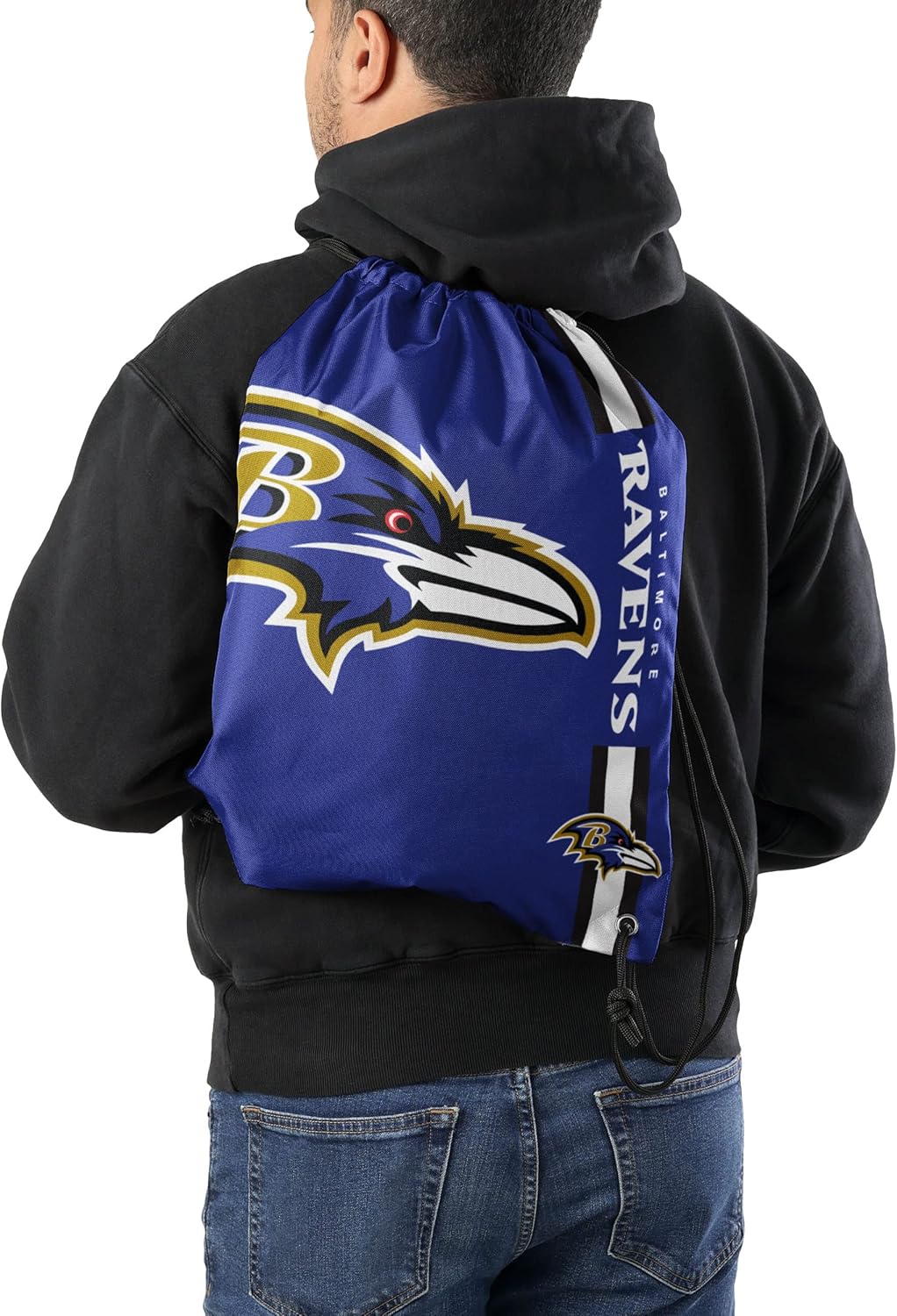 FOCO Baltimore Ravens NFL Big Logo Drawstring Backpack - Image 3