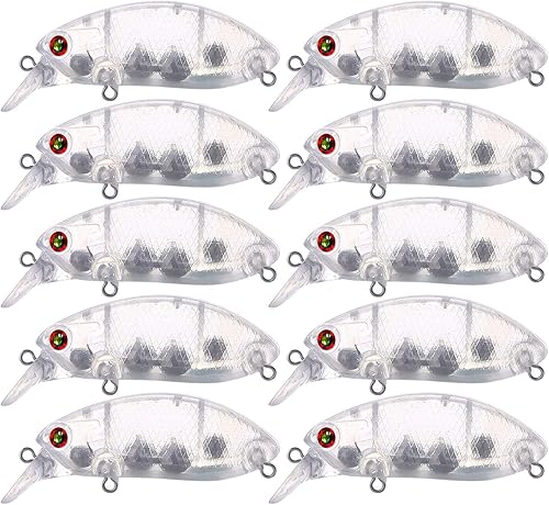 20 señuelos sin pintar, señuelos de pesca en blanco, Crankbait Minnow Jerkbait Wobble Hard Bait Kit de fabricación de señuelos