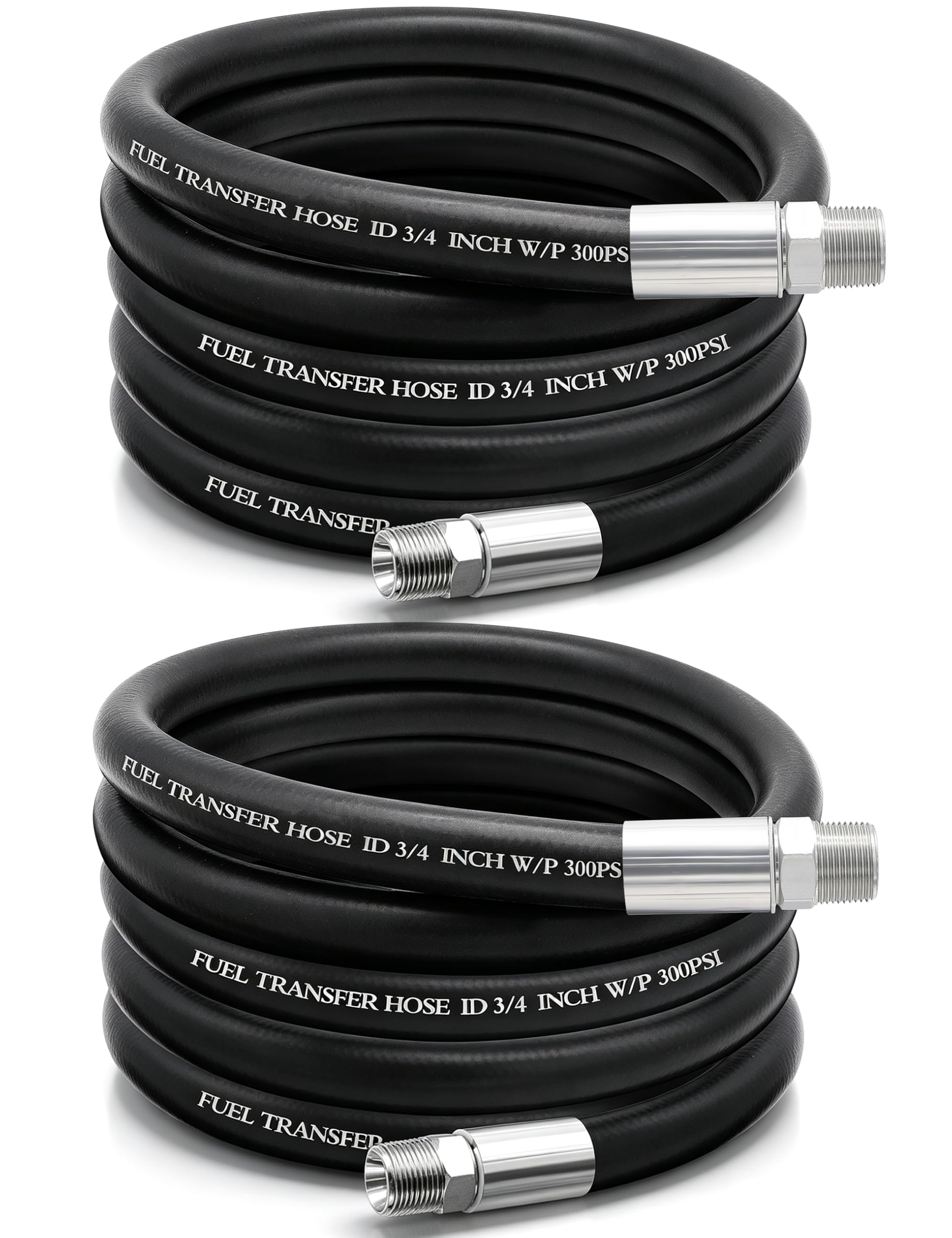 3/4" Fuel Transfer Hose 10FT,Farm Pump Hose for Gasoline,Diesel(2PCS)