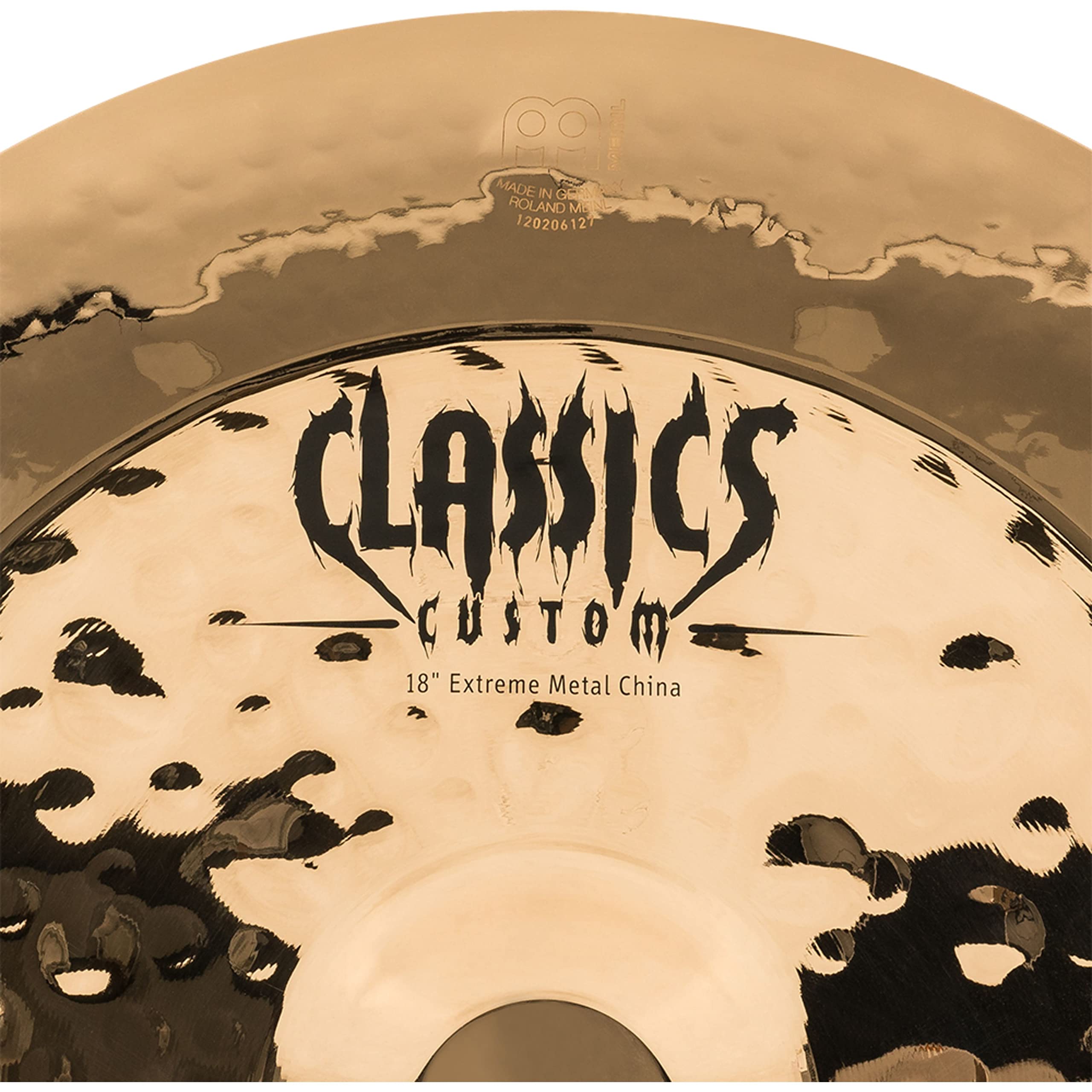 Meinl Cymbals Classics Custom Extreme Metal Piatto China 18 pollici (45,72cm) per Batteria - Bronzo B12, Finitura Brillante, Prodotto in Germania (CC18EMCH-B)