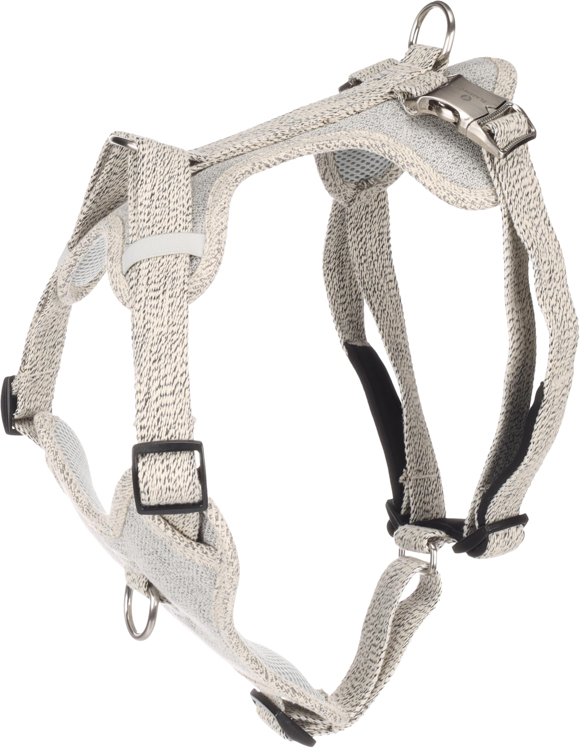 Dog Harness Lago White & Black XL 53-86cm 65-105cm 25mm