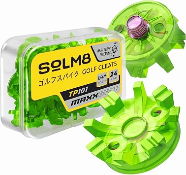 SOLM8 Golf Shoe Replacement Spikes - Metal Screw Threading Dia 14 Inch/6mm Easy to Install on Cricket & Golf Cleats Spanner Included