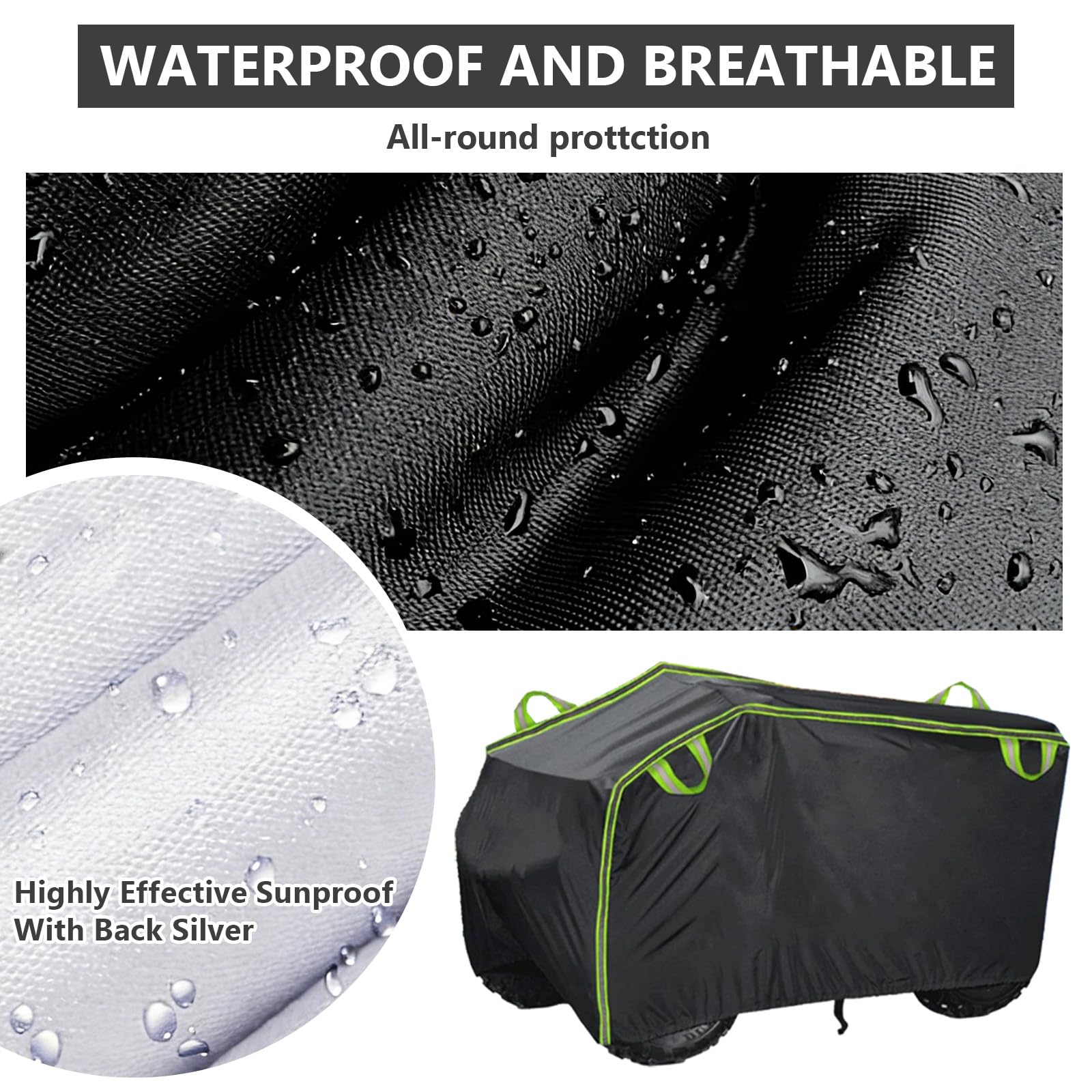 Telone Copriquad XXXL 210D - Copertura ATV Impermeabile e Antivento con Strisce Riflettenti - Protezione UV da Pioggia, Neve e Polvere - Oxford Heavy Duty