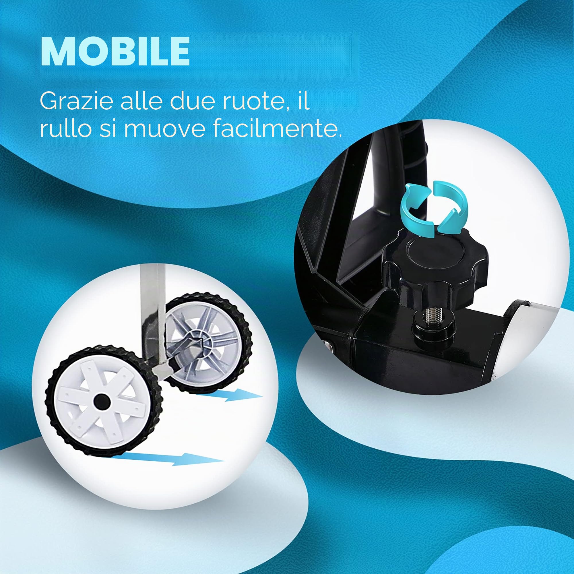 FIVMEN Avvolgitore per piscina, 3 – 5,7 m, dispositivo mobile per telone, sistema di avvolgimento di alta qualità, con nastri regolabili, tipo A