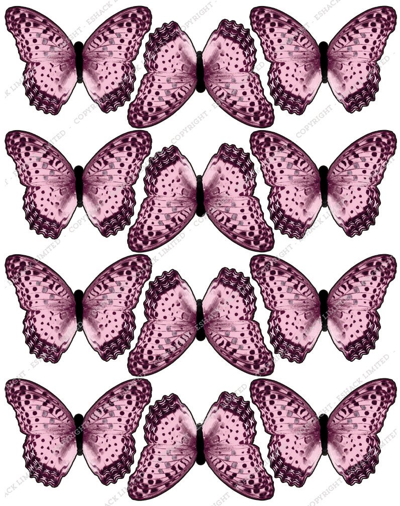 Cakeshop Edible Cake Toppers Est. 2012 Pink Cakeshop 12 X Pre-Cut Light Edible Butterfly Cake Toppers