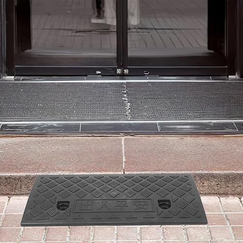 Miniatura 9 de Rampa de umbral de goma de 1.6 in de alto, almohadillas de rampa Healvian para umbral, rampa antideslizante para sillas de ruedas, rampa de scooter