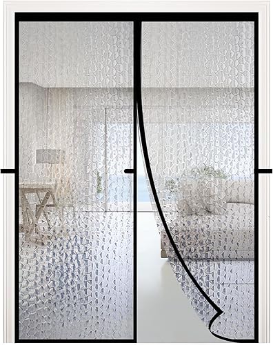 Cortina magnética para puerta con aislamiento térmico de 34 x 82 pulgadas, cubierta magnética para puerta de patio, cierre automático, se adapta a