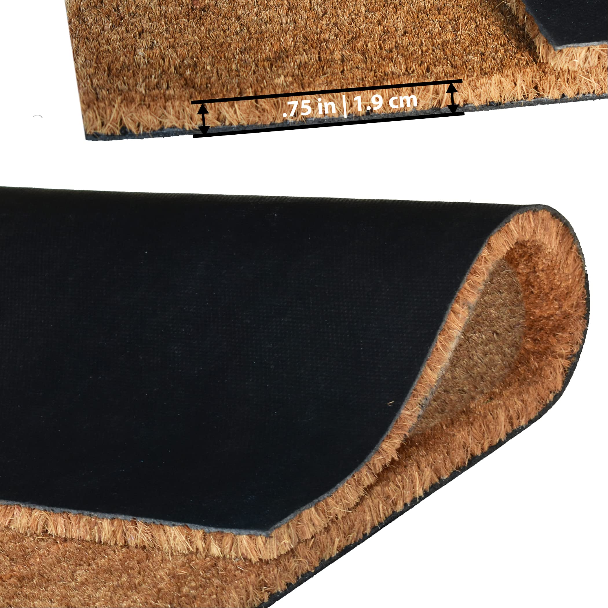 NINAMAR Paillasson Feuilles Colorées - Fibre de Coco Naturelle - 75 x 45 cm