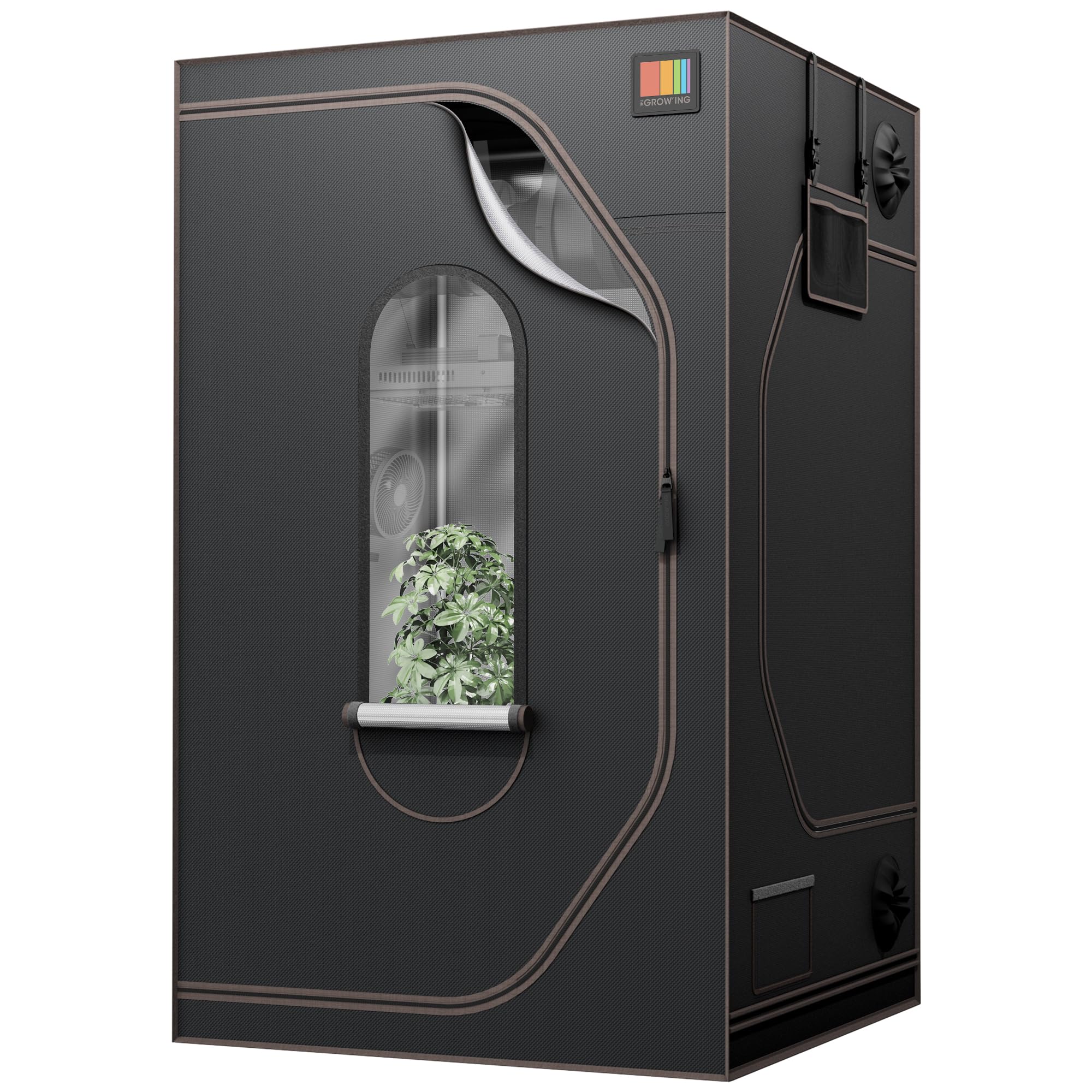 THE GROW'ING's 4x4 Plant Tent,48"x48"x80" High Enclosure Provides Superior Visibility and Easy Maintenance for Indoor Plant Growth