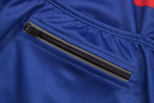 Miniatura 4 de CR - Conjunto de camiseta de ciclismo para hombre, con cremallera, bolsillo con cremallera, manga corta, kits de ciclismo, pantalones cortos