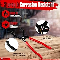 Vista 4 de WETT Juego de llaves giratorias para filtro de aceite, herramienta estándar de extracción de filtro de aceite de 5 piezas, con alicates de filtro