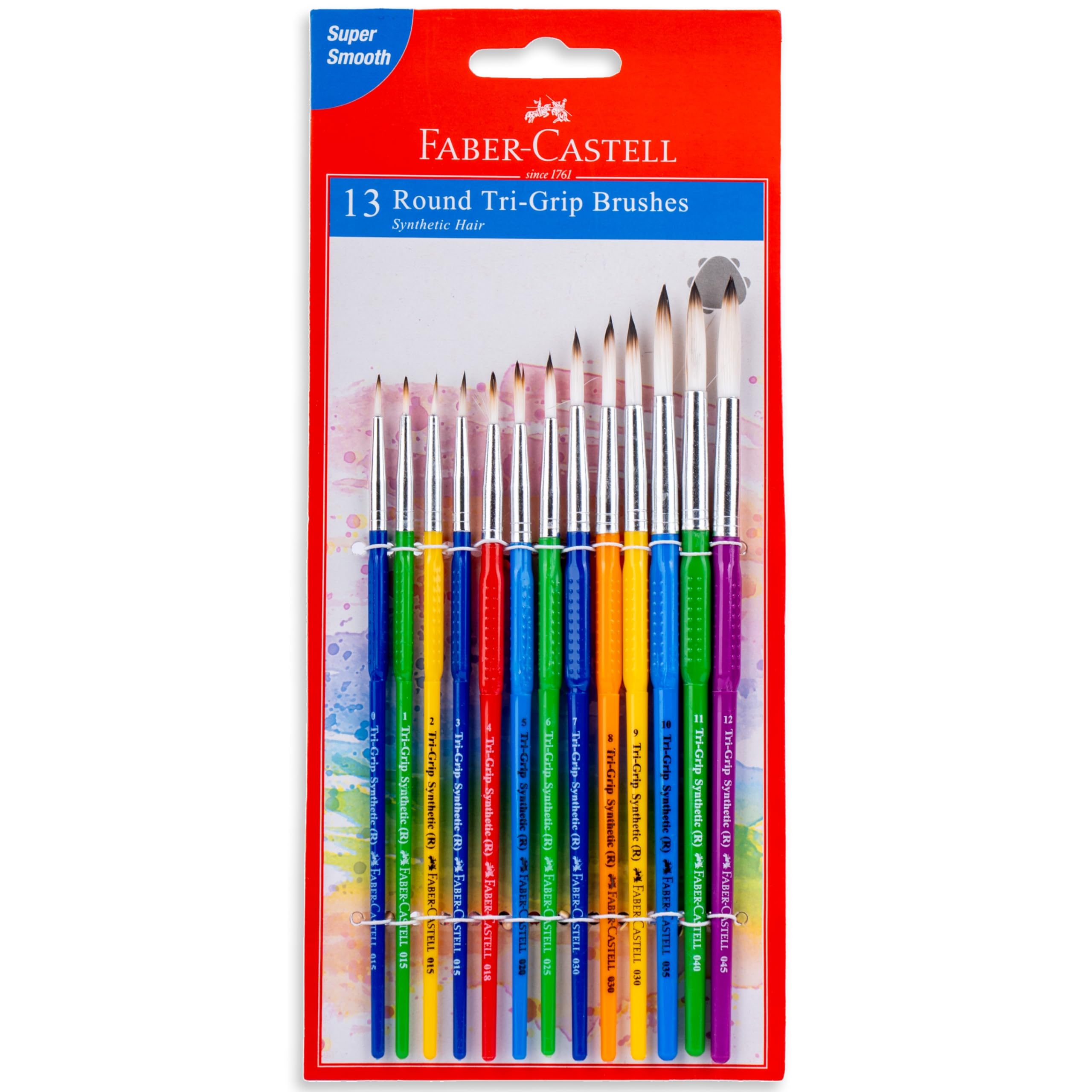 Faber-Castell Tri-Grip Brush - Round, Pack of 13 (Assorted)