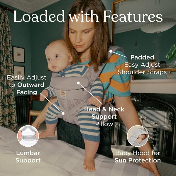 Ergobaby Porte-Bébé Ergonomique Omni Classic Mesh Tout-En-Un Multifonction Dorsale et Ventral, Natural Beige - 2