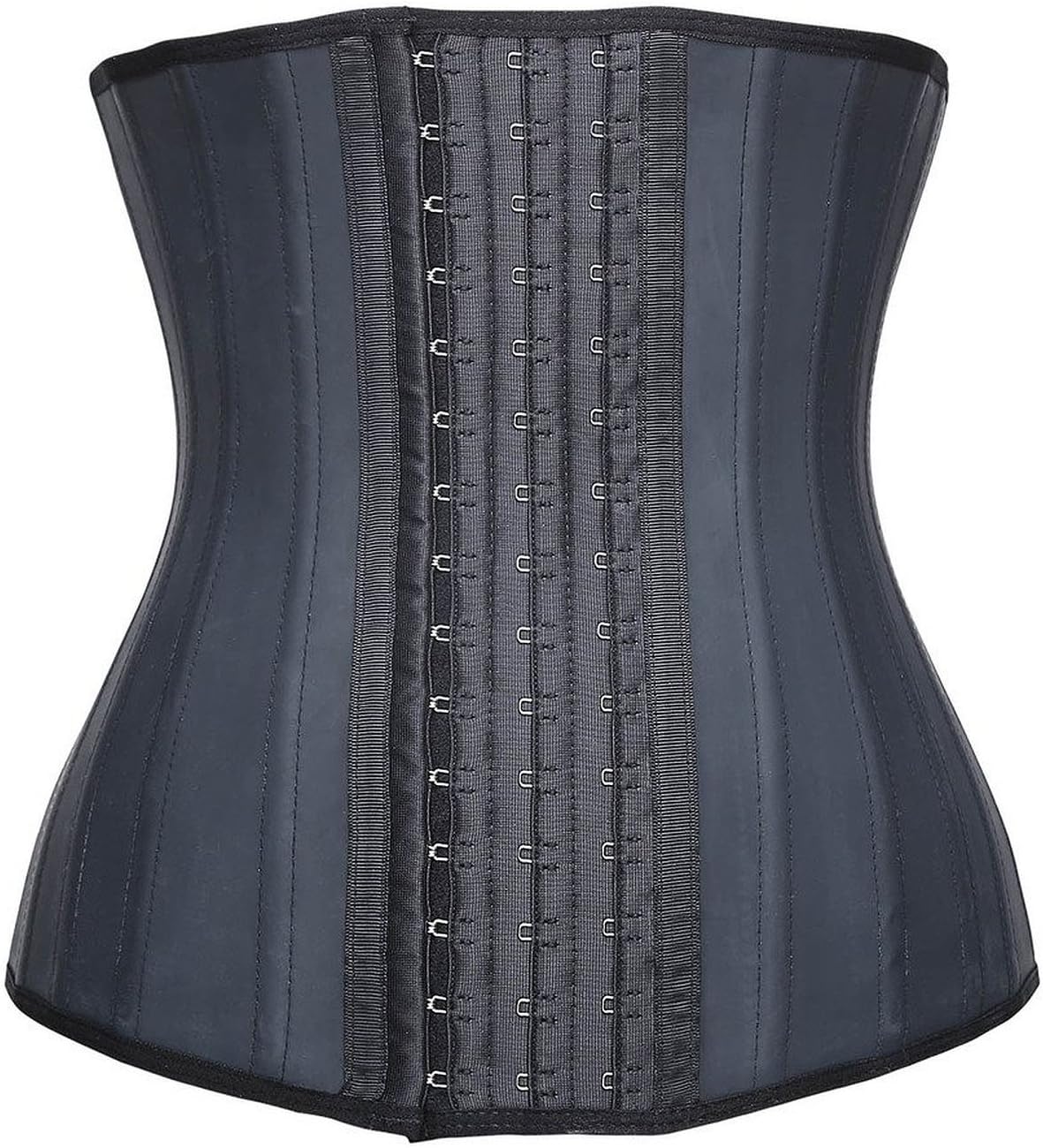 TWINS FLAME Women's 25 Steel Bones Latex Waist Trainer Cincher Corset 3 Hooks, Black, 6XL(Fit 42-43 Inch Waistline)