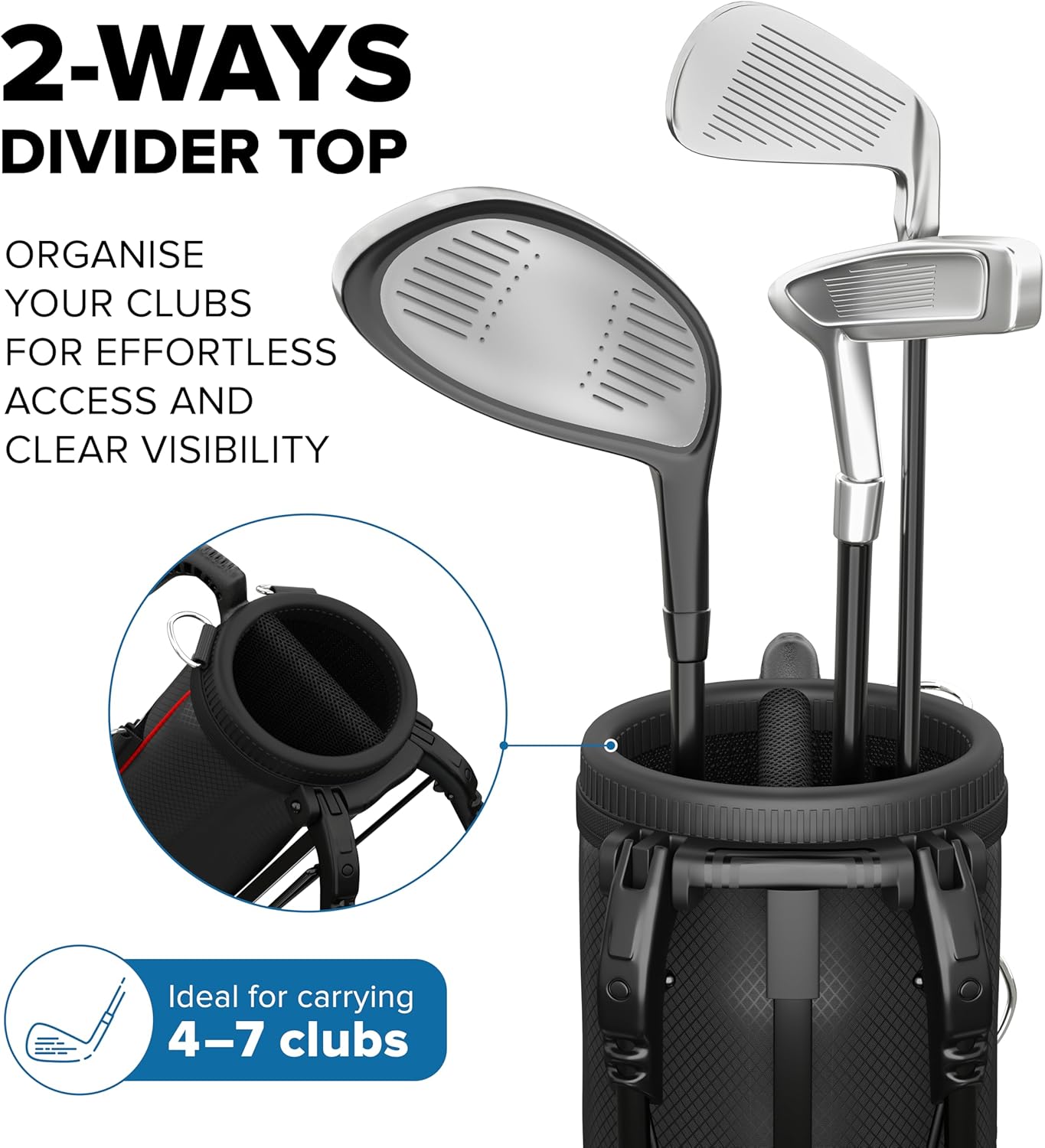 Par 3 Golf Bag, Ultra Lightweight, Small Golf Bag for Par 3 and Executive Courses