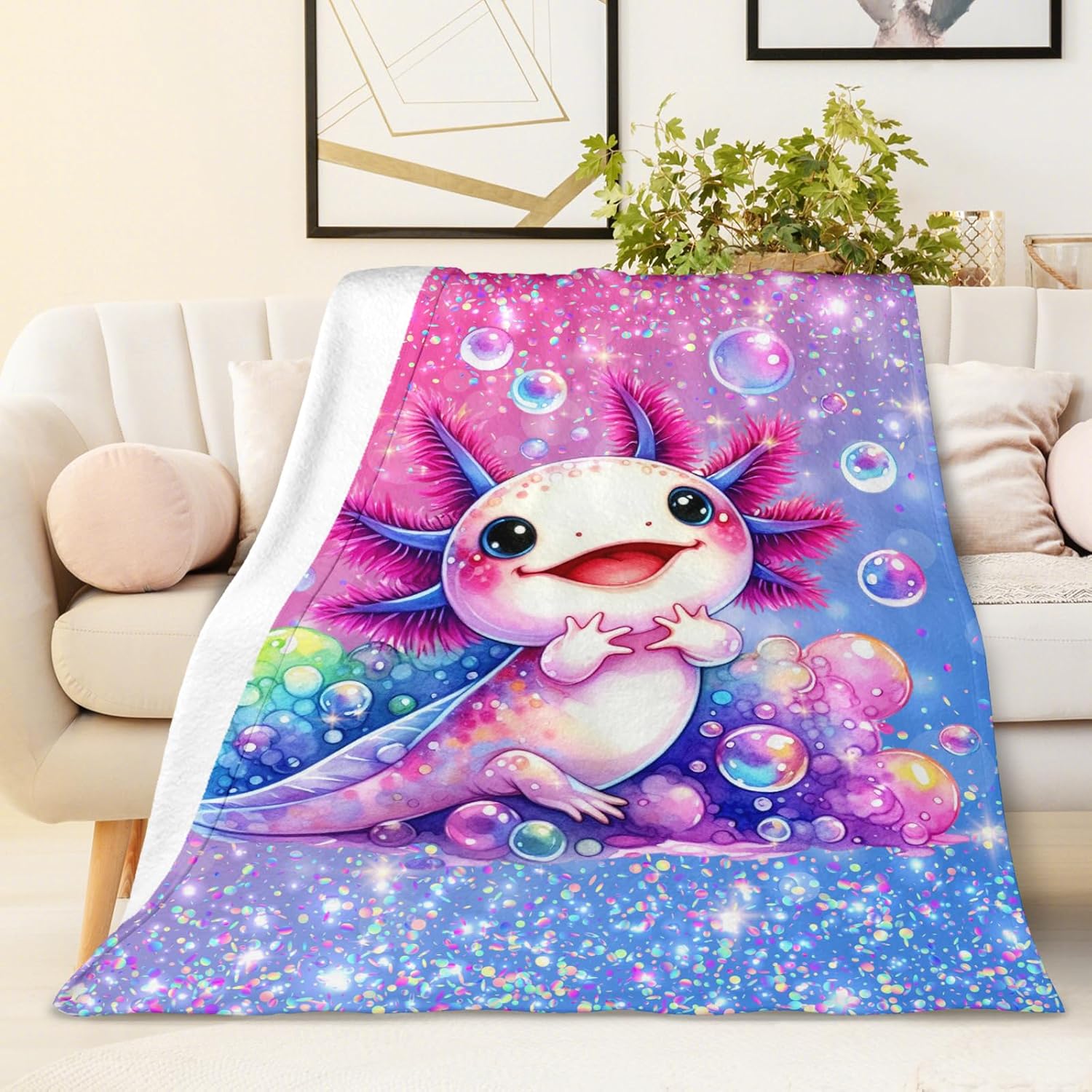 Kids Blanket for Girls Gifts for Daughter, 80x60 Inches Cozy Lightweight Plush Animals Themed Stuff Throws Blankets Decor for Bed Living Room Home