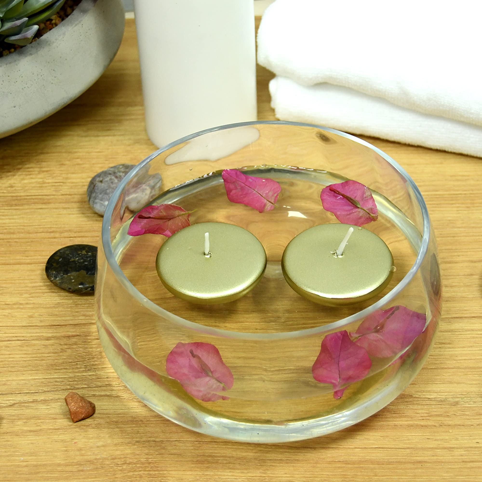 Zest Bougie 24 Bougies flottantes, 5,7 cm, Doré métallique