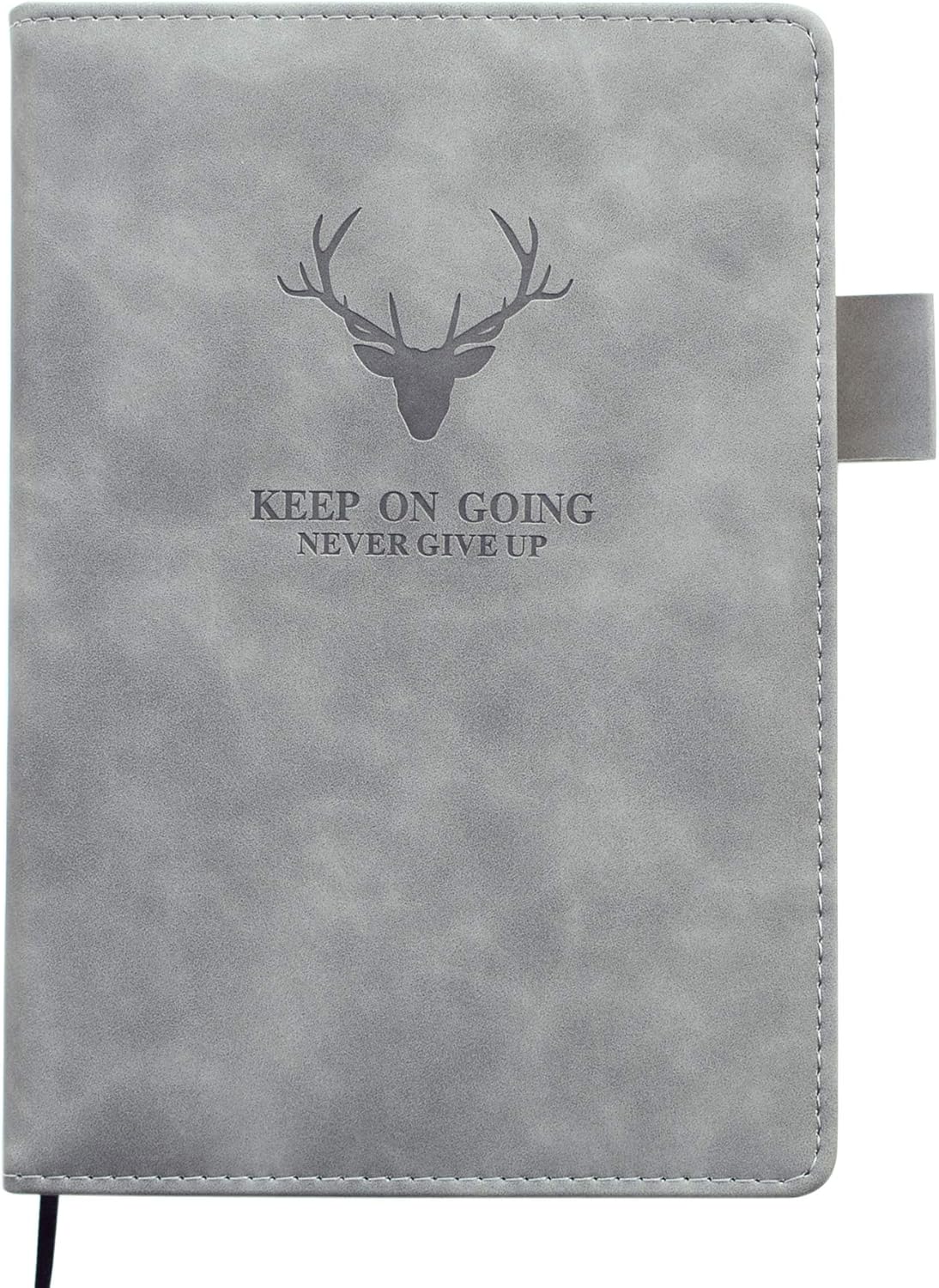 Yansanido Super Thick Notebook HardCover 360 Pages Ruled Journal Notebook A5/ 5.7x8.3 inch Leather Cover Classic Notebook with Pen Loop (Gray) : Office Products