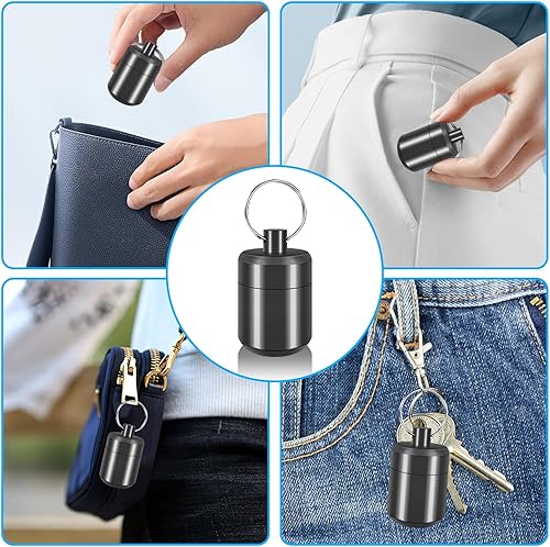 Miniatura 6 de Pastillero pequeño impermeable, organizador de pastilleros portátil (gris)