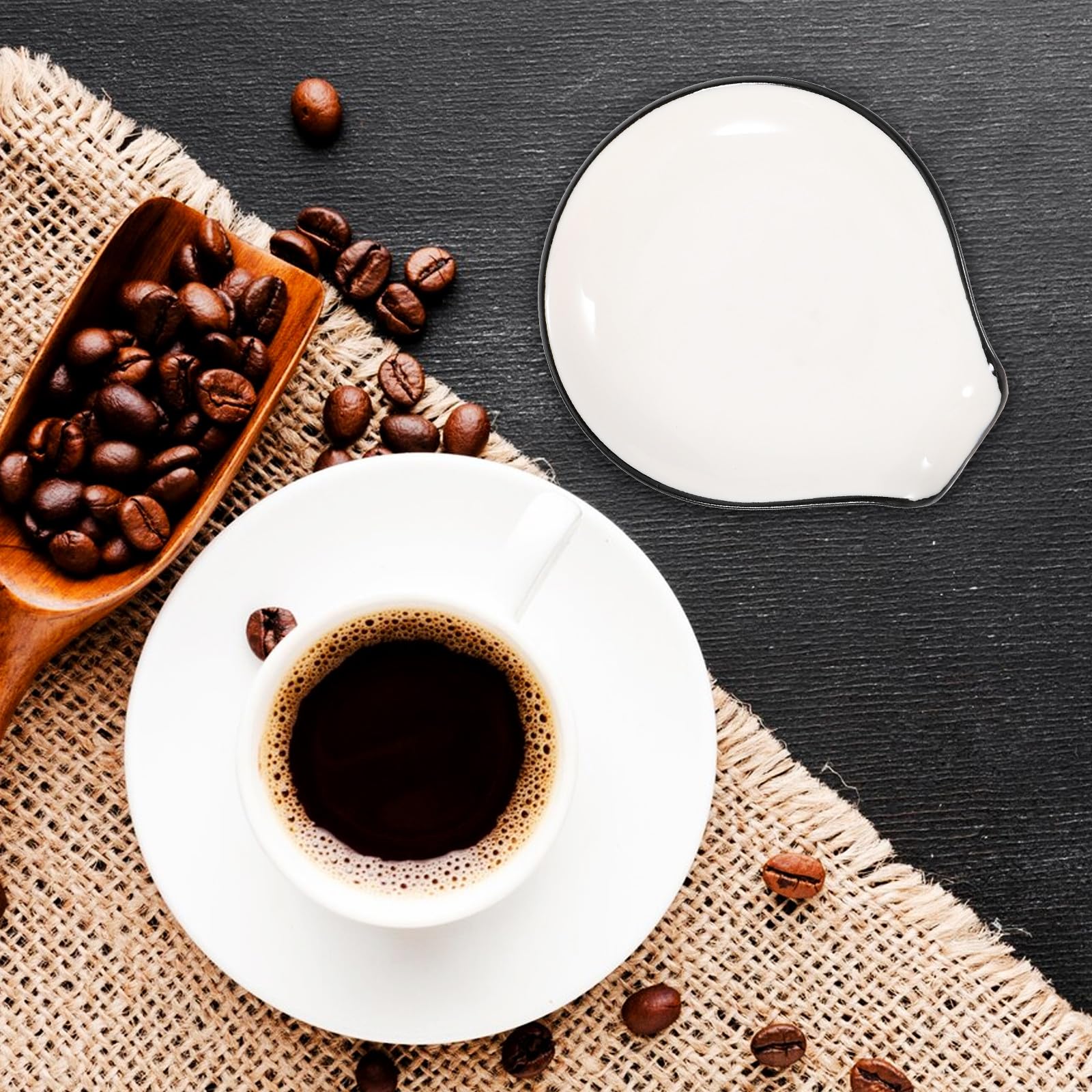 Luxshiny Keramik Löffelablage mit Erhöhtem Rand Spülmaschinenfest Platzsparend für Küchenarbeitsplatten und Kaffeebereich Vielseitig als Essstäbchenhalter und Gewürzschälchen Geeignet