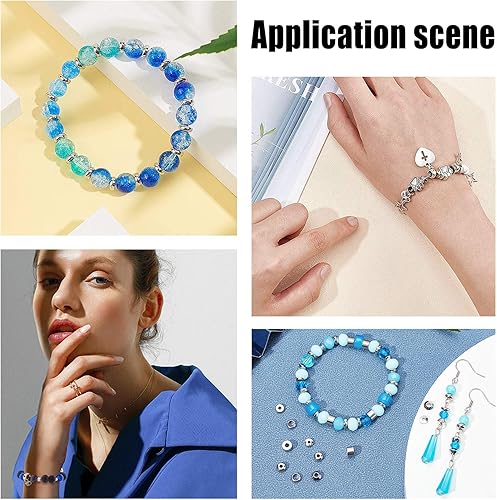 Miniatura 4 de UNICRAFTALE Alrededor de 100 cuentas espaciadoras redondas planas de acero inoxidable de 0.069 pulgadas (0.157 in), cuentas sueltas de agujero de