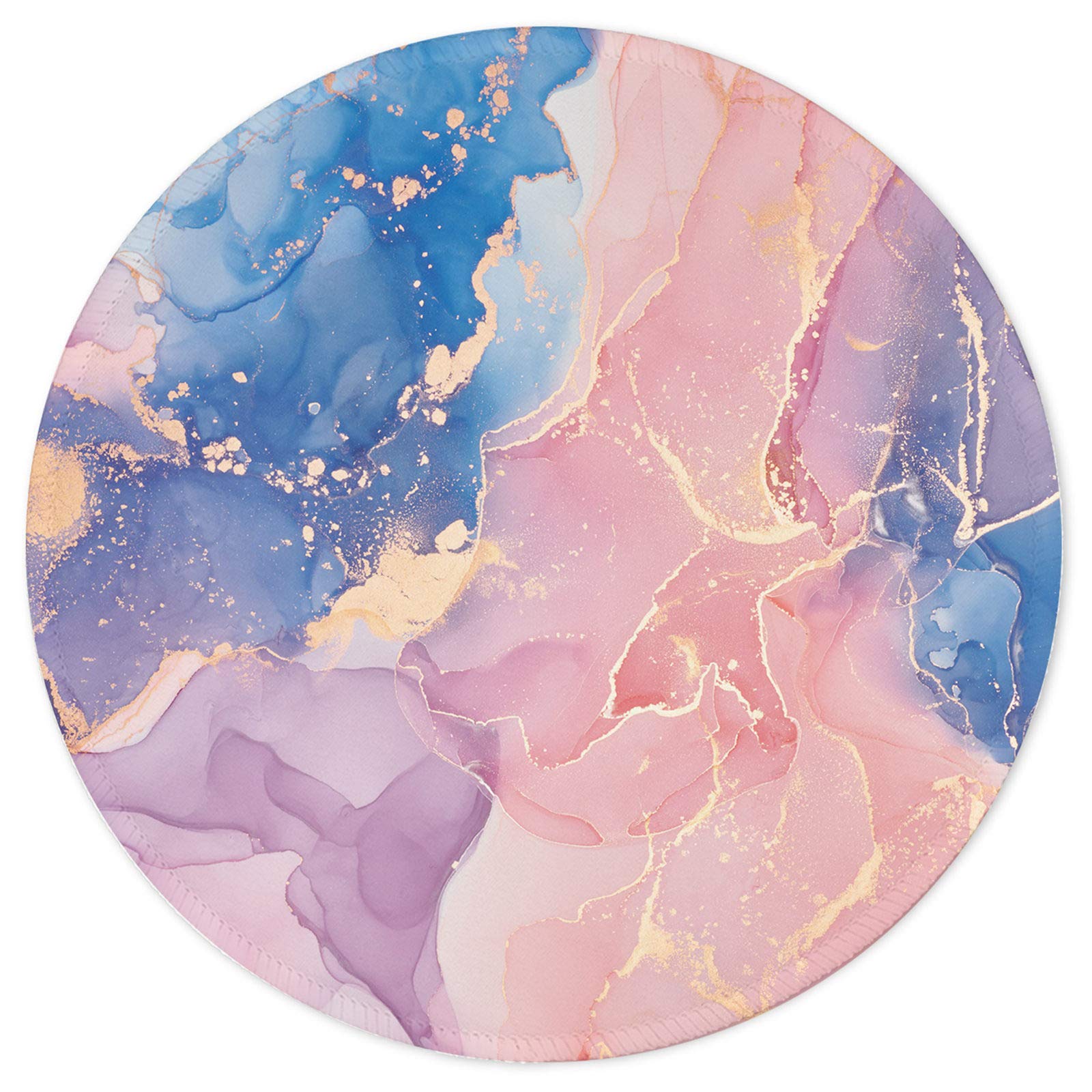 Mouse Pad,Anti Slip Rubber Round Mousepads Desktop Notebook Mouse Mat for Working and Gaming (Flash Pink Marble)