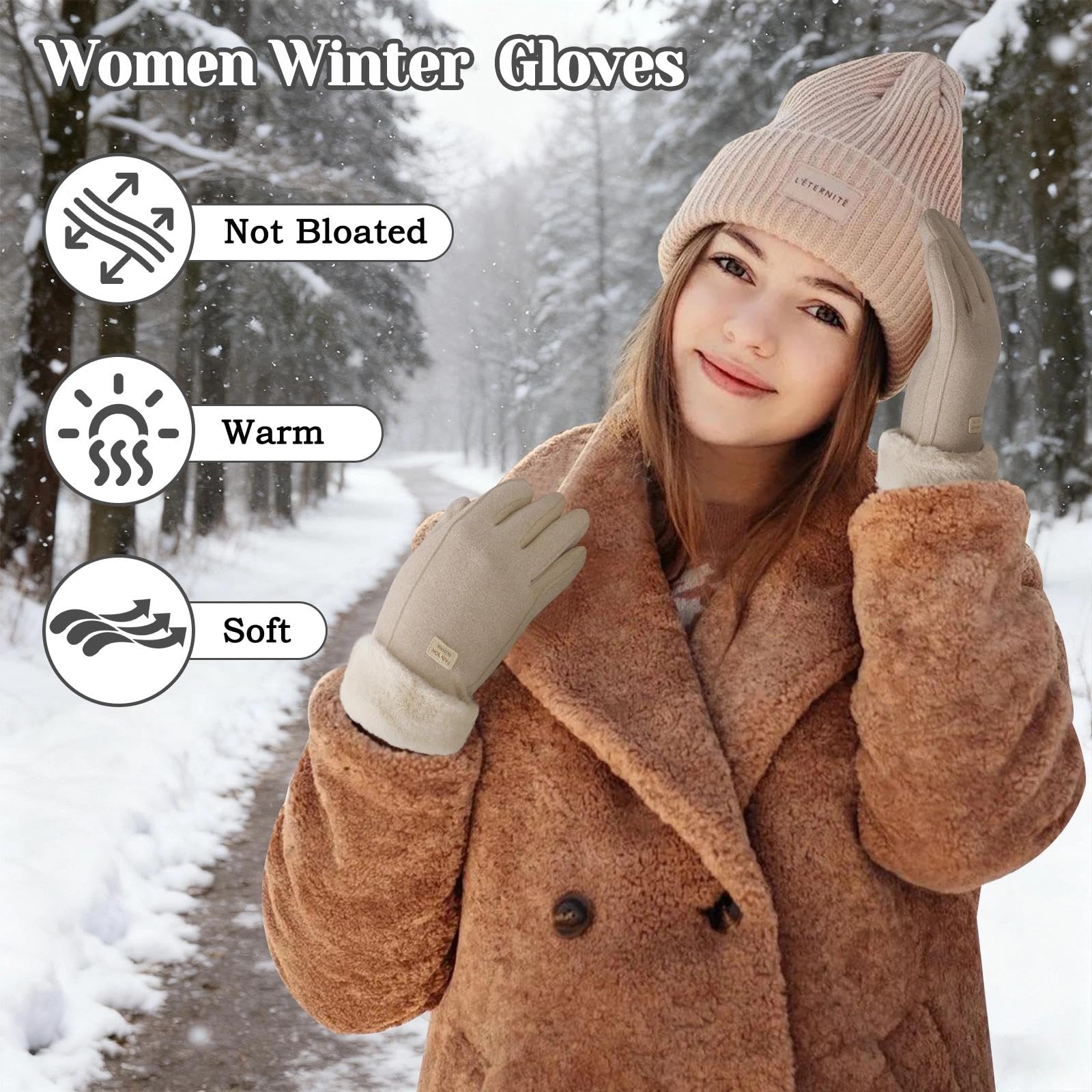 Guanti termici da donna per touch screen, guanti e guanti senza dita, guanti invernali per attività all'aperto, adulti, uomini, donne, pattinaggio sulla neve, snowboard, antivento, caldi, senza dita