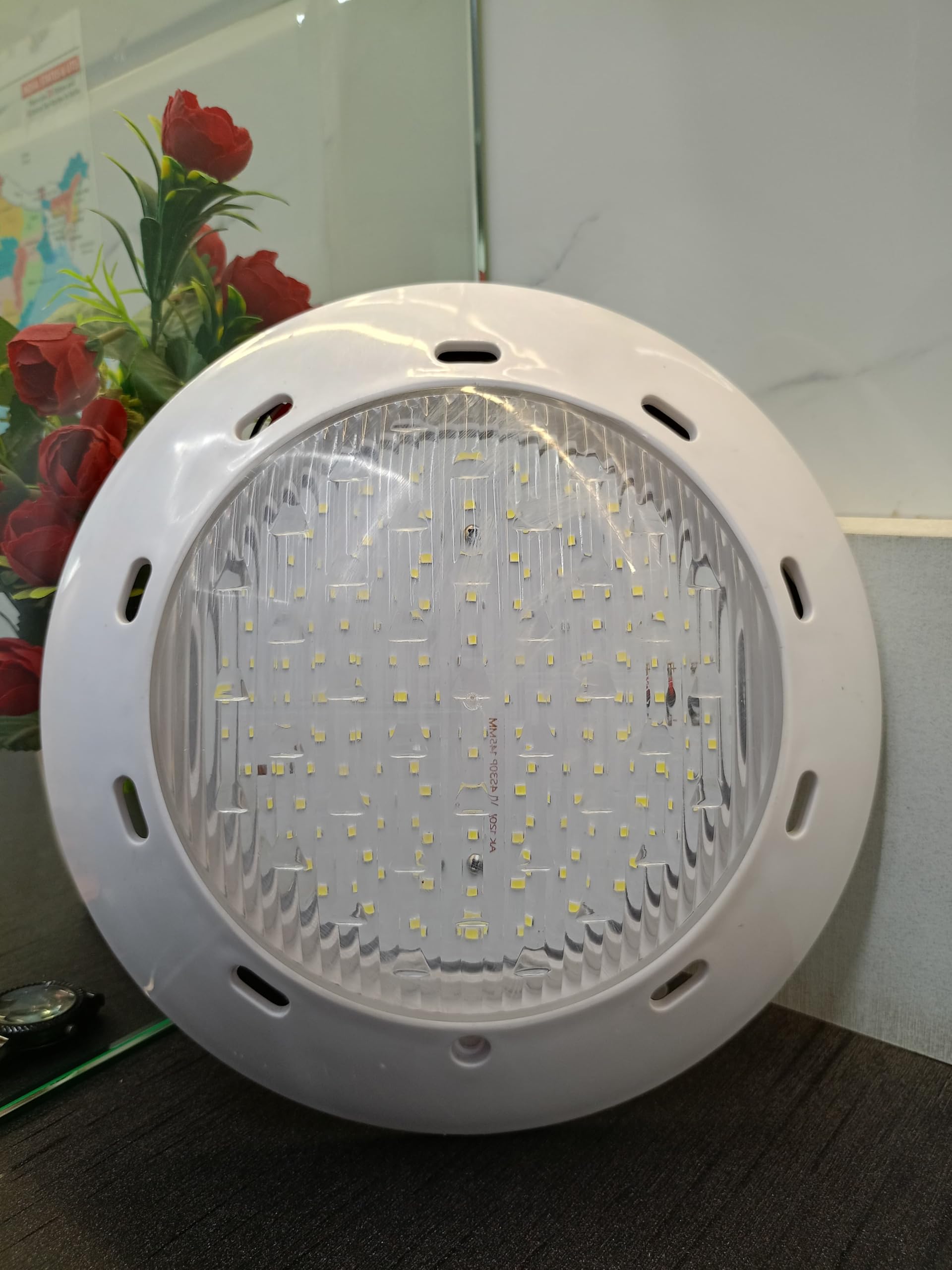 A K Lighting 36W LED Pool Light | 10" ABS Round Body | 60mm Thick | Cool White | IP68 Waterproof | Wall Mounted Underwater Light for Swimming Pools