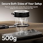 ULANZI MA60 Magnetic Phone Tripod Stand for iPhone - Aluminium Smartphone Mini Tripod Pocket Cell Phone Stand N52 Strong Magnet Quick Mount Compatible with iPhone17 16 15 14 13 12 Series, Black
