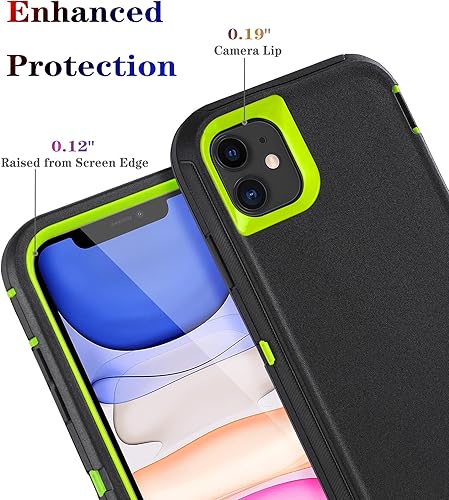 Miniatura 9 de Funda para iPhone 11 (6.1 pulgadas), con 2 protectores de pantalla de vidrio templado protección contra caídas de cuerpo completo de grado militar