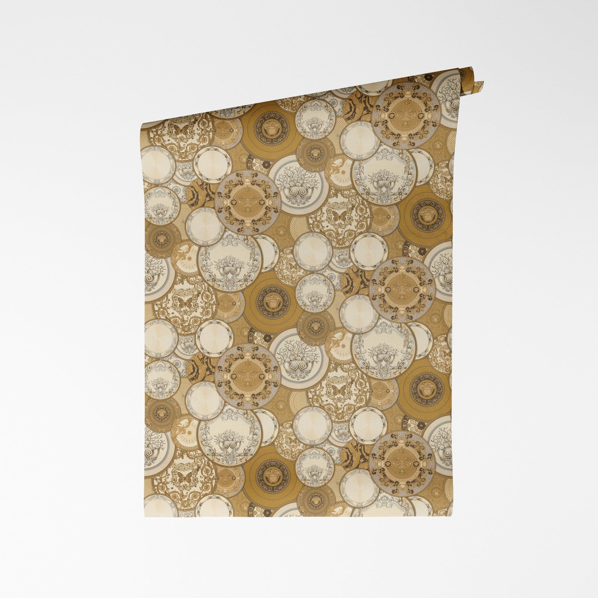 A.S. Création Palmenblatt-Vliestapete – Beige, Braun, Weiß – 10,05 x 0,53 m | Florales Palmenblatt-Motiv als natürlicher Blickfang – matte Motivtapete, einfach zu verkleben & spurlos abziehbar