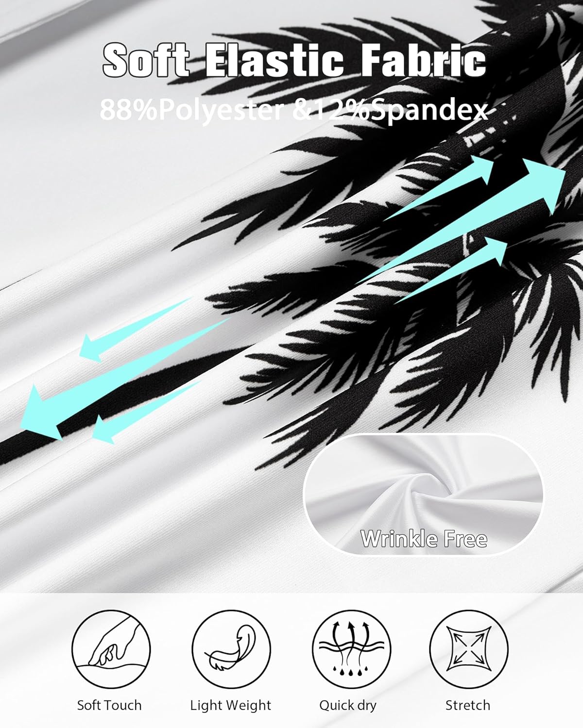 zeetoo Men's Hawaiian Shirts Short Sleeve Wrinkle Free Button Down Tropical Floral Holiday Beach Shirt - Image 7