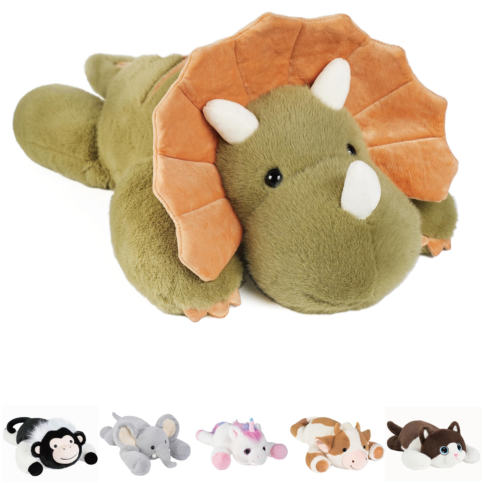 GILFWM Weighted Stuffed Animals Dinosaur - 26.8" Big Stuffed Animal Toy Pillow for Kids & Adults, 5 lbs Soft Washable Weighted Dino Plush