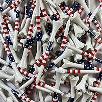 Pride Performance Plastic Golf Tees Stars & Stripes - 100 Pack 3-1/4 Inch Low Friction Longer Drives USA Made