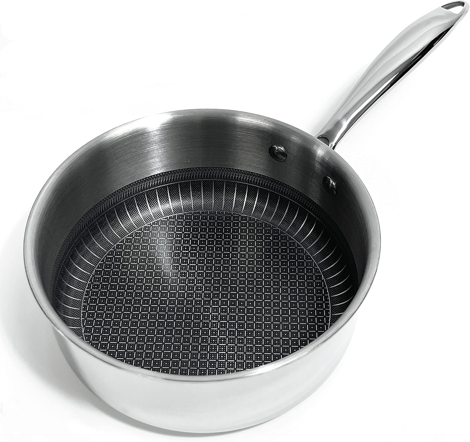 Lexi Home Tri-ply 2.7 Qt. Stainless Steel Nonstick Sauce Pan with Glass Lid