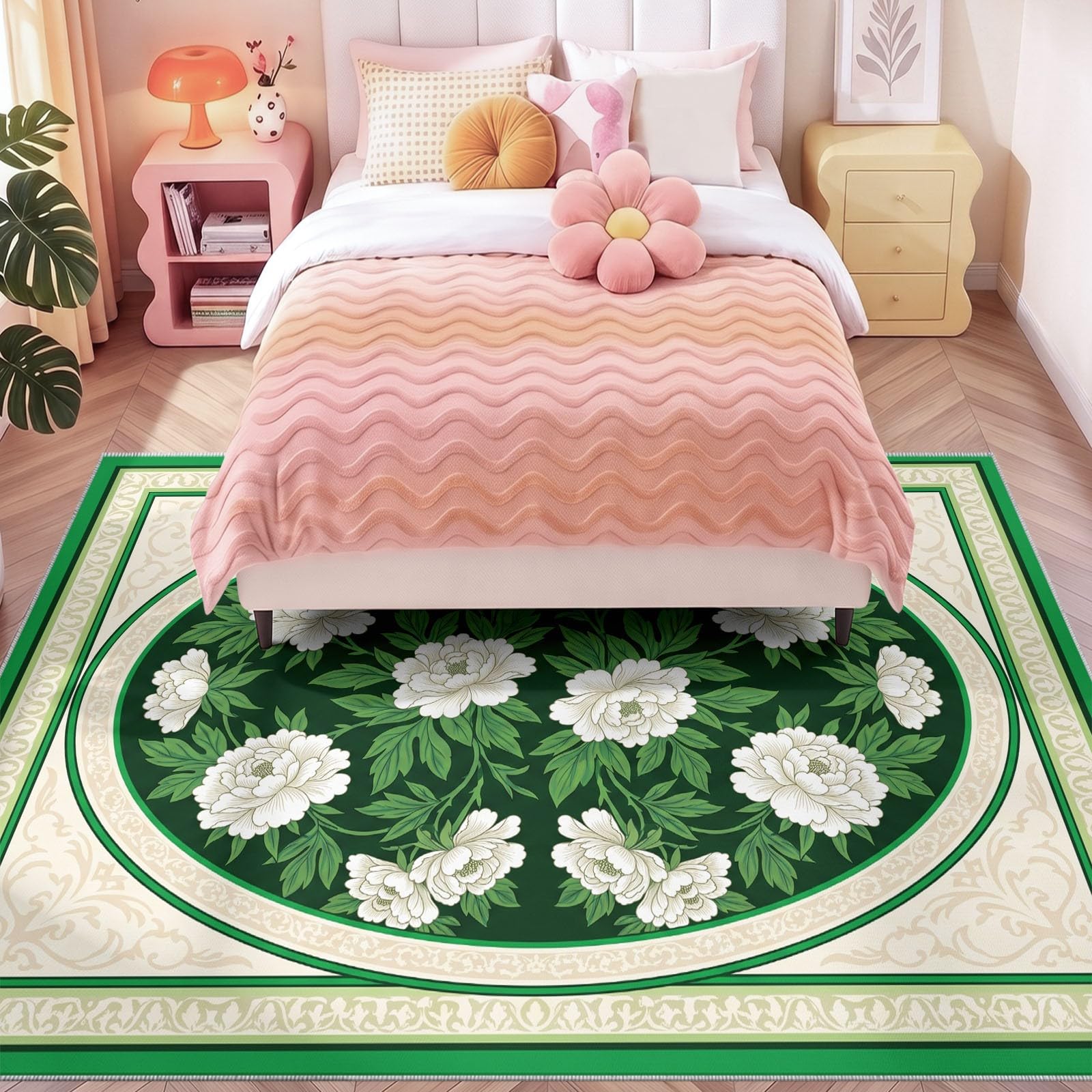 Générique Tapis de Enfant Oriental Élégant Fleurs Plante