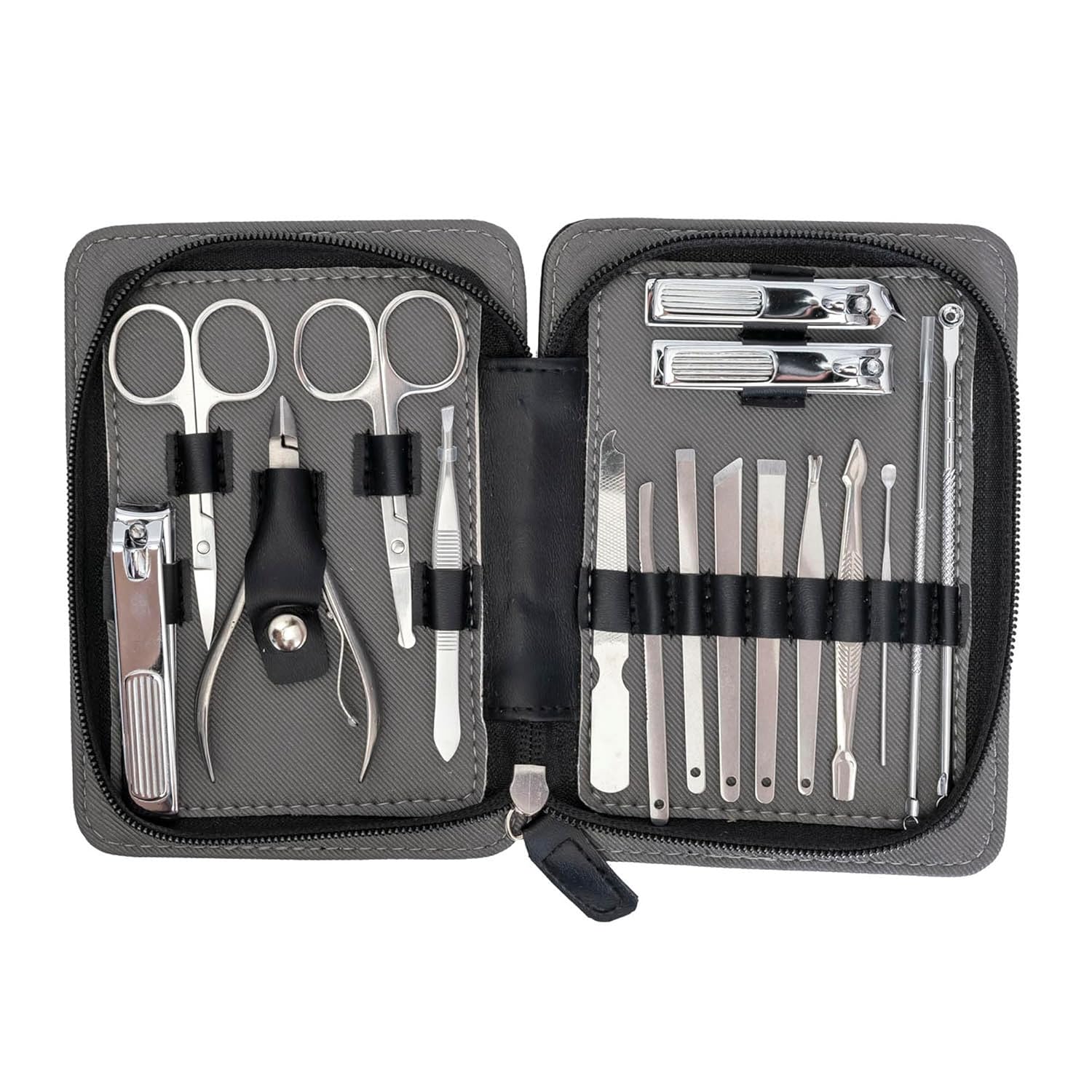 Pro MAN-I PEDI 17-Piece Manicure Pedicure Grooming Kit for Men Professional Stainless Steel Nail Clippers, Cuticle Tools & Scissors Set with Portable Black Travel Case Pro MAN-I PEDI 17-Piece Manicure Pedicure Grooming Kit for Men Professional Stainless Steel Nail Clippers, Cuticle Tools & Scissors Set with Portable Black Travel Case