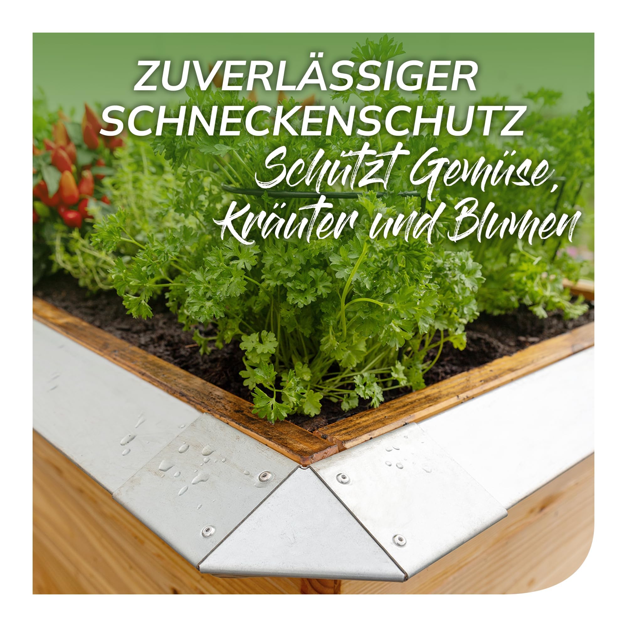 Schneckenzaun für Hochbeete 4er-Set Eckteile Metall 21cm x 10,5cm x 3,3cm | Schneckenabwehr, Schneckenstopp, Schneckenkante, Befestigungsset für Schneckenblech,Schneckenfalle