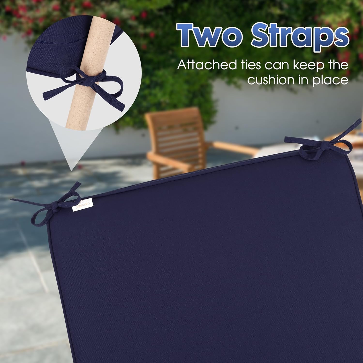Outdoor Deep Seating Cushion Set, 24" x 24", Sofa Deep Seat and Back Cushion (Blue)