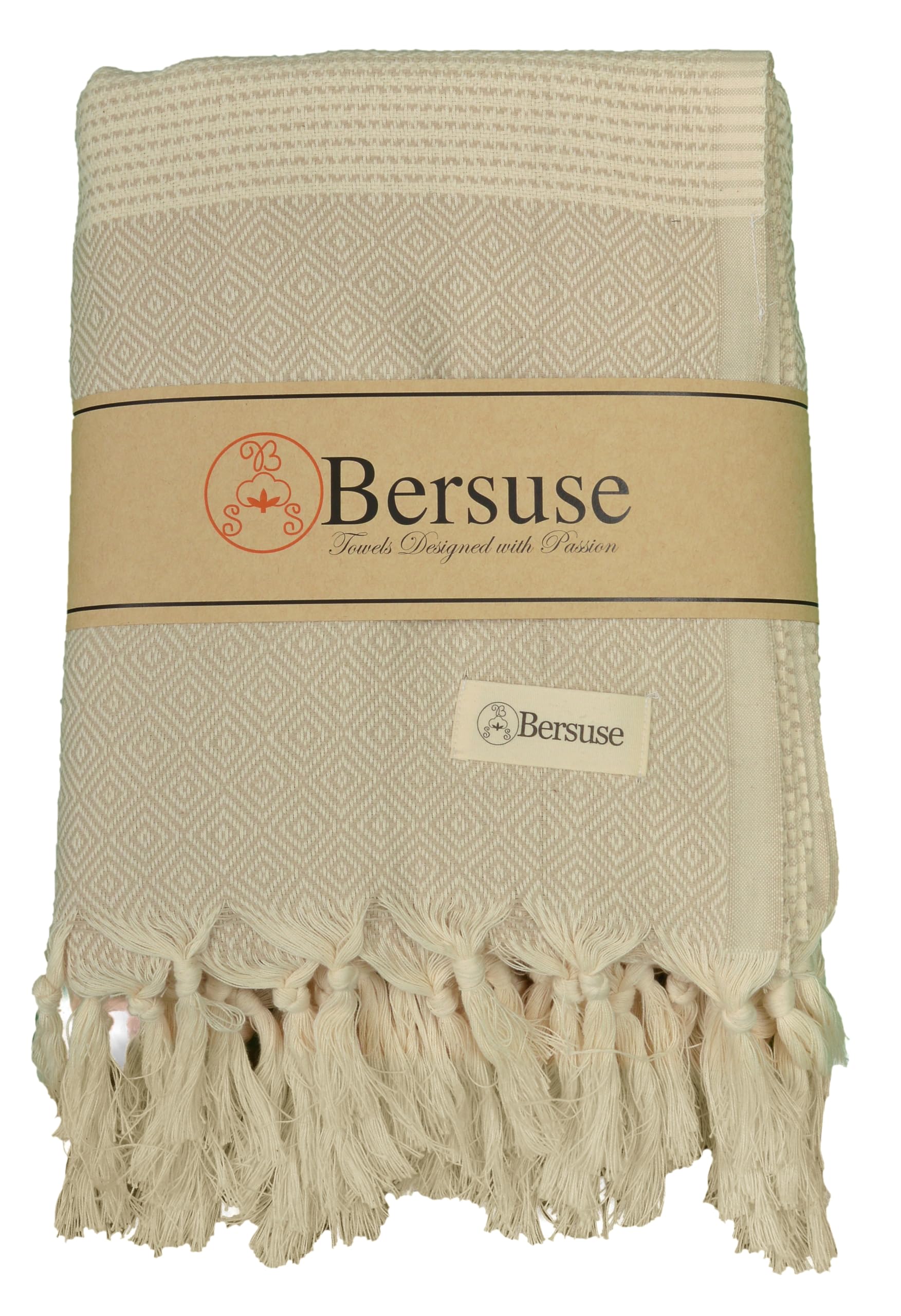 Bersuse 100% Baumwolle - Hierapolis XXL Strandtuch Sofa-Überwurf - Beige