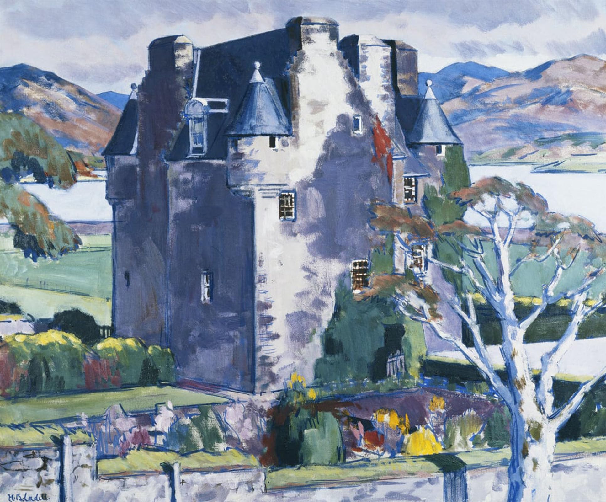 SERENDIPITP Aesthetic Poster Photo Wall Print Retro Picture Barcaldine Castle Argyll by Campbell Boileau Cadell Modern Wall Artwork for Home Decor 60x90cm