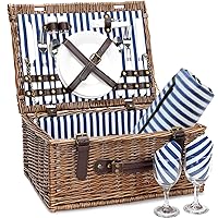 Algopix Similar Product 2 - Wicker Picnic Basket for 2 with