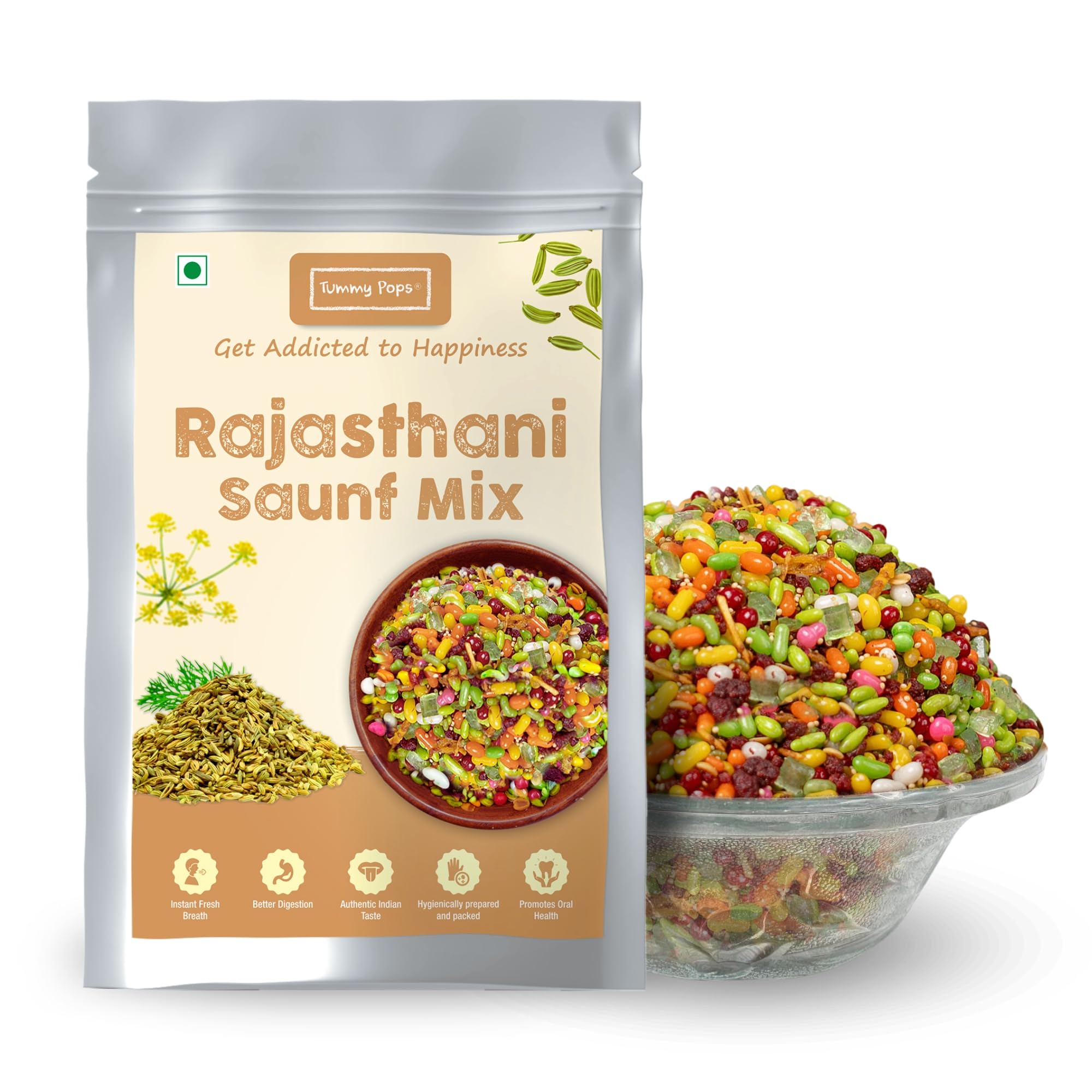 Rajasthani Saunf Mix - 950gm Pouch | Handmade & Sun-dried Saunf Mouth Fresheners | After Meal Digestives Mukhwas Mouth Fresheners | Sweet Fennel Seeds | Hygienically Prepared & Packed